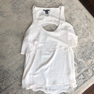 Forever 21 Cream Ruffle Tank